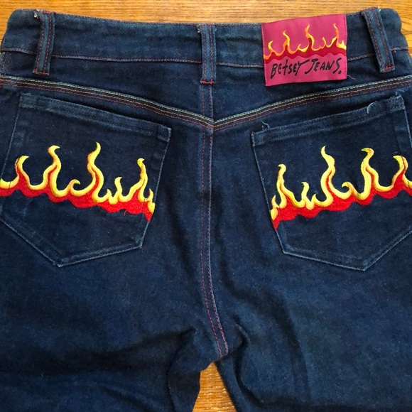 Betsey Johnson Denim - Betsey Johnson | Denim crops with flames 🔥